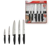 Richardson Sheffield Advantage 5pc Knife set with Magnetic Rack, Black and Silver