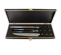 Richardson Sheffield Amefa Sabatier Trompette 3 Piece Carving Set, Stainless Steel Carving Knife, Carving Fork & Sharpening Steel, Meat Knife Set for Roasts & Sunday Dinners