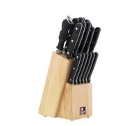 Richardson Sheffield Cucina Kitchen Knife Set with Block, 15 Pieces - Wood