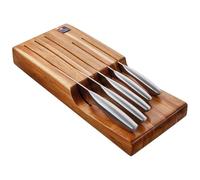 Richardson Sheffield Forme Drawer Knife Block Set, 6 Pieces - Acacia Wood