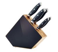 Richardson Sheffield Grand Chef 5 Piece Knife Block Set - Stainless Steel Kitchen Knives with Wooden Block | Chef, Bread, Carving, Utility & Paring Knives | Gift Box