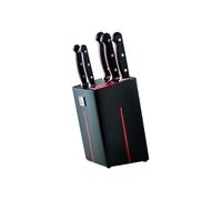 RICHARDSON SHEFFIELD Knife Block Velocity 6 Piece Knife Block Set with Built in Sharpener, Black