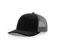Richardson Unisex 112 Trucker Adjustable Snapback Baseball Cap, Black/Charcoal, One Size