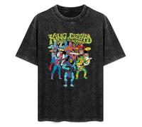RICHCOLORS Men's Acid Washed T Shirt King Gizzard and Lizard Wizard Do Not Bleach L Black