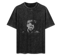 RICHCOLORS Men's Fashion Acid Washed T Shirts Shane Macgowan Pogues Inspired Irish Music Band Tour Fan Do Not Bleach M Black