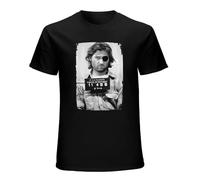 RICHCOLORS Snake Plissken Mugshot T-Shirt Graphic Tee Mens Funny Shirt (Black L)