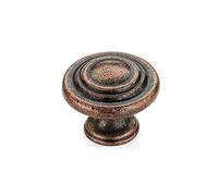 RICHELIEU BP10734193 Hardware Classic Metal Knob, 1.30" x 1.30", Antique Copper, Reds, Roses and Rusts, 1 Count (Pack of 1)
