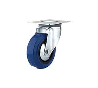 Richelieu Hardware F08335 Industrial Blue Elastic Rubber Caster-Swivel Wheel Diameter, 3 15/16" x 1 3/8" x 5 1/8"