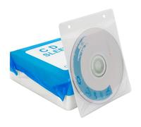 RICHEN CD Sleeve Case,Double-Sided Refill Plastic Sleeve for CD and DVD Storage Binders,100 Pack (White1)