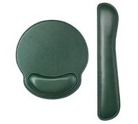 RICHEN Ergonomic PU Leather Keyboard Wrist Rest and Mouse Pad with Wrist Support, Memory Foam Set for Computer/Laptop,Gaming and Office, Comfortable for Easy Typing & Pain Relief (Dark Green)