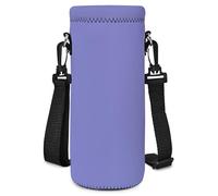 RICHEN Neoprene Water Bottle Carrier Bag with Adjustable Shoulder Strap,Insulated Water Bottle Cover for Stainless Steel/Glass/Plastic Bottles (Lavender, 1000ml)