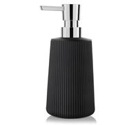 Richenda Matte Black Soap Dispenser for Bathroom and Kitchen, Modern Farmhouse Style Hand and Dish Soap Dispenser with Silver Pump,270ml, Black