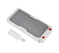 Richer-R Aluminum Radiator, Heatsink Cooler Cooling Kit,G1/4 Port Heat Sink Computer Water Cooling Liquid Heat Exchanger,White(240m)