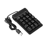 Richer-R Numeric Keypad 1.5M / 5FT USB Wired Full Size 19 Keys Number Pad Speicial 000 key added for Windows Laptop Desktop PC (Black)