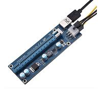 Richer-R PCI-E 16x Riser Adapter, PCI-E to PCI Express16x Extender Riser Adapter with 6-Pin SATA Power Cable, GPU Riser Adapter Card for Multi-Graphics Card, Blue