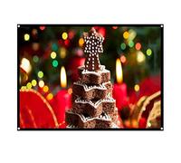 Richer-R Projector Screen,Rear Projection Screen 60-100 Inch Portable Foldable Non-crease Projector Curtain Screen 4:3 for Outdoor Camping Movie Open-air Cinema,White(100in)