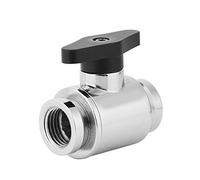 Richer-R Water Cooling System,G1/4" Internal Thread Silver Water Cooling Valve Water Ball Valve with Handle for Computer Water Cooling System(Black)