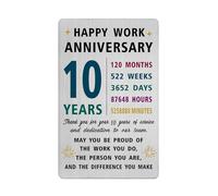 Richesele 10 Years Work Service Card - Thank You 10 Years Work Gifts - Happy 10th Work Anniversary Credit Card Size Keepsake