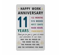 Richesele 11 Years Work Service Card - Thank You 11 Years Work Gifts - Happy 11th Work Anniversary Credit Card Size Keepsake