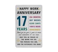 Richesele 17 Years Work Anniversary Card - Thank You 17 Year Work Service Gifts - Happy 17th Work Anniversary Decorations