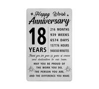 Richesele 18th Work Anniversary Card - Happy 18 Year 18th Work Anniversary Decorations - Thank You 18 Years Work Gifts
