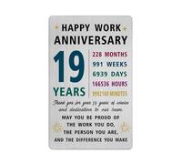 Richesele 19th Work Anniversary Card - Thank You 19 Years Work Gifts - Happy 19 Year 19th Work Anniversary Decorations