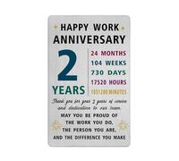 Richesele 2 Years Work Service Card - Thank You 2 Years Work Gifts - Happy 2nd Work Anniversary Credit Card Size Keepsake