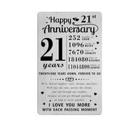 Richesele 21 Year Wedding Anniversary Card - 21st Wedding Anniversary Card - Happy 21 Years Anniversary Decoration Sweet Gifts for Husband Wife