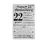 Richesele 22nd Wedding Anniversary Card - Happy 22 Years Anniversary Decoration - Greeting Card for Husband & Wife