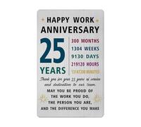 Richesele 25 Years Work Service Card - Thank You 25 Years Work Gifts - Happy 25th Work Anniversary Credit Card Size Keepsake