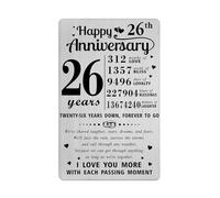 Richesele 26 Year Wedding Anniversary Card - 26th Wedding Anniversary Card - Happy 26 Years Anniversary Decoration Sweet Gifts for Husband Wife