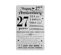 Richesele 27 Year Wedding Anniversary Card - 27th Wedding Anniversary Card - Happy 27 Years Anniversary Decoration Sweet Gifts for Husband Wife
