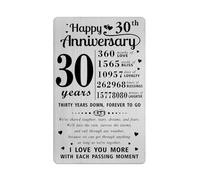 Richesele 30 Year Anniversary Card - 30th Wedding Anniversary Wallet Card for Wife or Husband - Romantic 30 Years Marriage Milestone Gifts