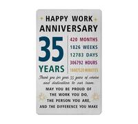 Richesele 35 Years Work Service Card - Thank You 35 Years Work Gifts - Happy 35th Work Anniversary Credit Card Size Keepsake