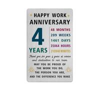 Richesele 4 Years Work Service Card - Thank You 4 Years Work Gifts - Happy 4th Work Anniversary Credit Card Size Keepsake