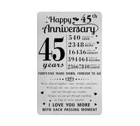 Richesele 45 Year Wedding Anniversary Card - 45th Wedding Anniversary Card - Happy 45 Years Anniversary Decoration Sweet Gifts for Husband Wife