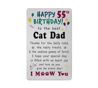 Richesele 55th Birthday Card for Cat Dad - Happy 55th Birthday Card from Cats to Dad - Dad 55 Year Old Birthday Gifts from Cat