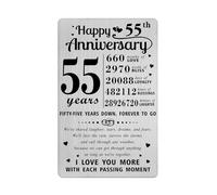 Richesele 55th Wedding Anniversary Card - 55 Years Together - Silver Greeting Card for Couples