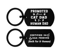 Richesele Baby Announcement Keyring - Promoted from Cat Dad to Human Dad - Funny New Father Gift - Certified in 3AM Feeding