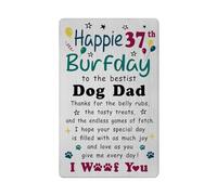 Richesele Dog Dad 37th Birthday Card - Dad 37 Years Old Birthday Card Gift from Dog - Happy 37th Birthday Card from Dogs to Dad