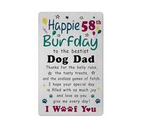 Richesele Dog Dad 58th Birthday Card - Dad 58 Years Old Birthday Card Gift from Dog - Happy 58th Birthday Card from Dogs to Dad