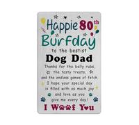 Richesele Dog Dad 80th Birthday Card - Dad 80 Years Old Birthday Card Gift from Dog - Happy 80th Birthday Card from Dog to Dad