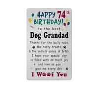 Richesele Dog Grandad 74th Birthday Card - Grandad 74 Years Old Birthday Card Gift from Dog - Happy 74 Year Birthday Card from Dog to Grandad