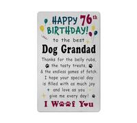 Richesele Dog Grandad 76th Birthday Card - Grandad 76 Years Old Birthday Card Gift from Dog - Happy 76 Year Birthday Card from Dogs to Grandad