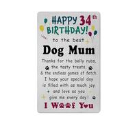 Richesele Dog Mum 34th Birthday Card - Mum 34 Years Old Birthday Card Gift from Dog - Happy 34th Birthday Card from Dog to Mum