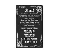 Richesele Father of the Bride Gifts from Daughter - Sentimental Wedding Gift for Dad from Daughter - Black Aluminium Wallet Card Insert for Bride’s Father