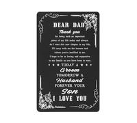 Richesele Father of the Groom Gift from Son - Wedding Day Engraved Wallet Insert for Dad - Sentimental Keepsake for Groom’s Father - Today a Groom, Forever Your Son