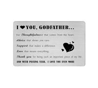 Richesele Godfather Fathers Day Card from Godchild - Laser EngravedI Love You Godfather Gifts - Grateful Gifts for God Dad (Credit Card Size)