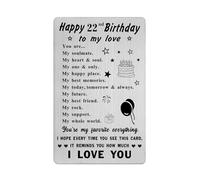 Richesele Happy 22nd Birthday Gifts for Men Women Him Husband Boyfriend - 22 Years Old Birthday Card for Her Wife Girlfriend - to My Love 22 Yrs Bday Gift Ideas