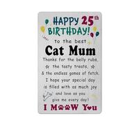 Richesele Happy 25th Birthday Card from Cats to Mum - Cat Mum 25 Year Old Birthday Card - 25th Mum Birthday Gifts from Cats